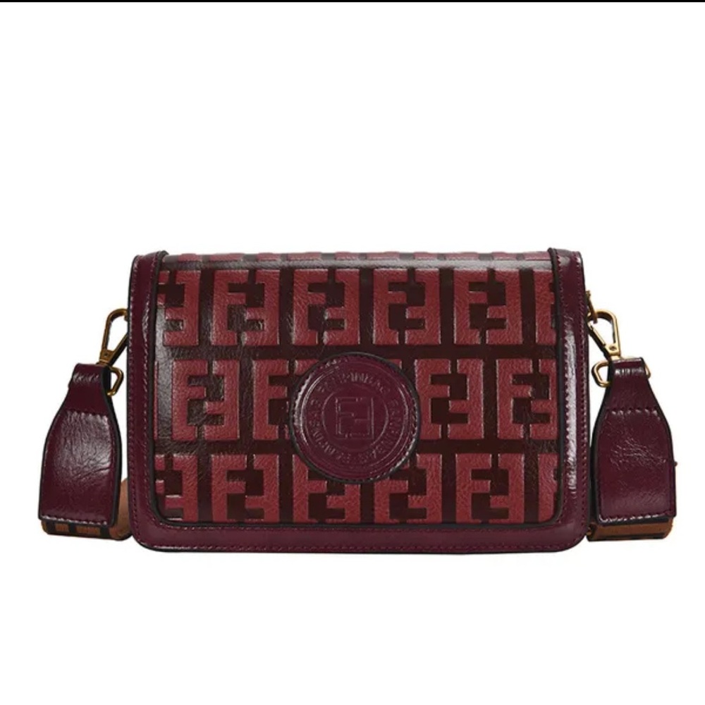 Elegant Burgundy Designer Shoulder Bag